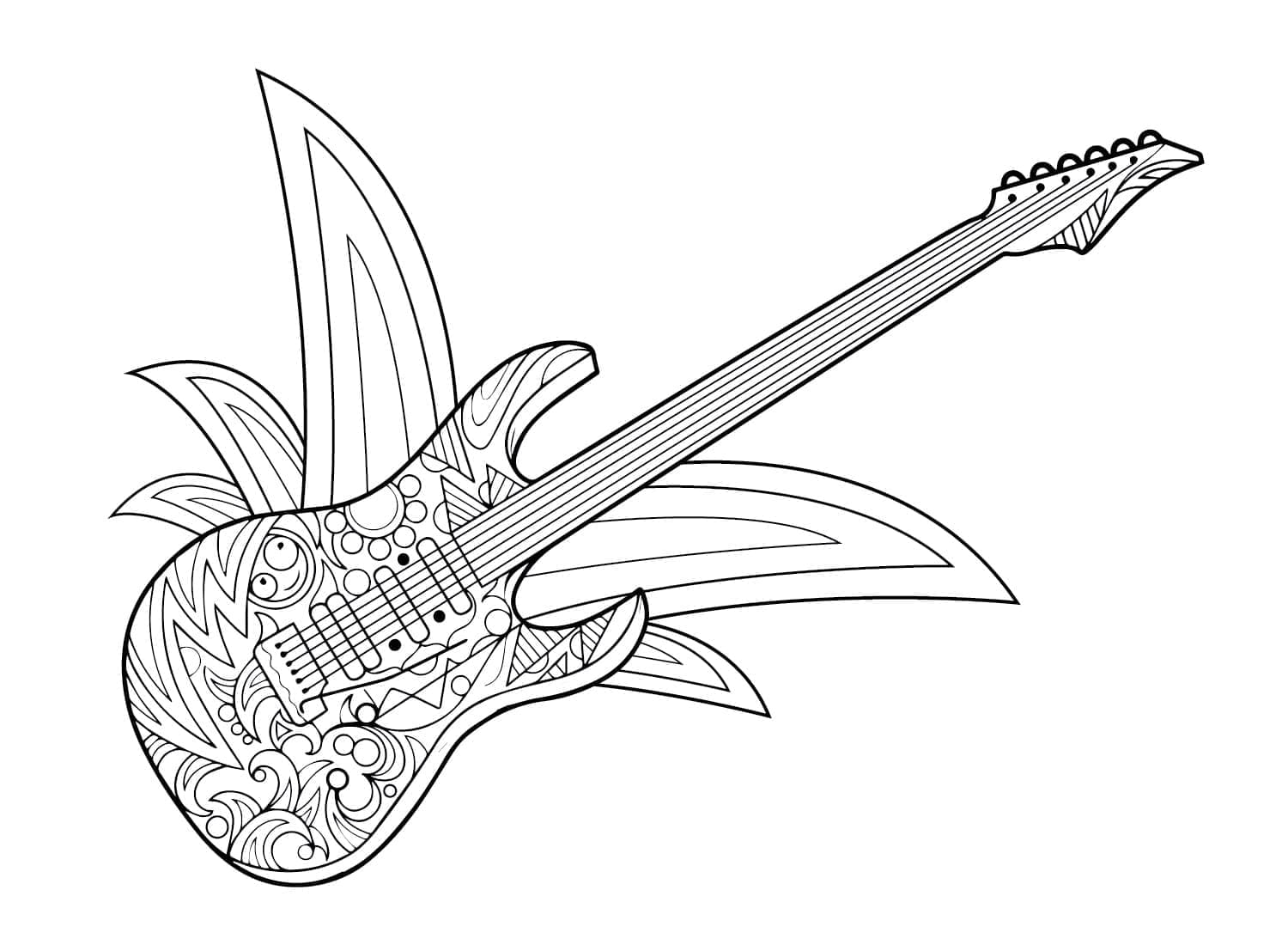 Gitar (8) Boyama Sayfası