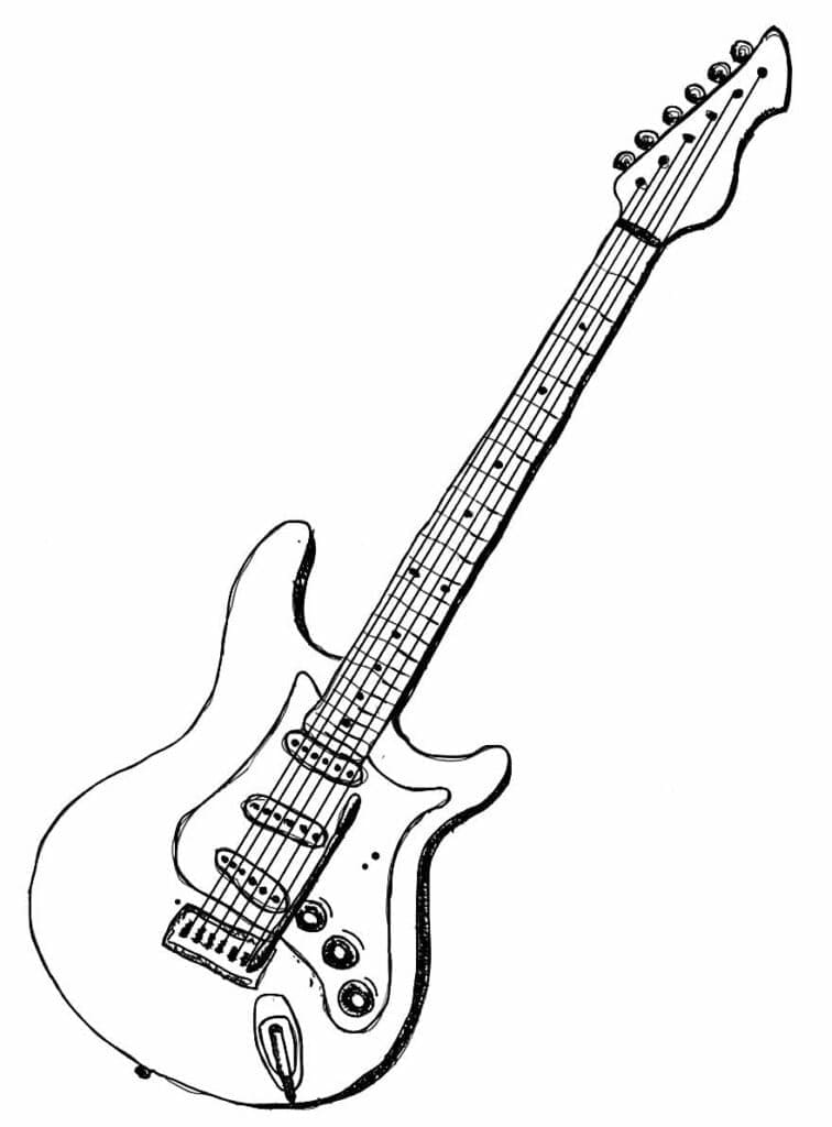 Gitar görsel Boyama Sayfası