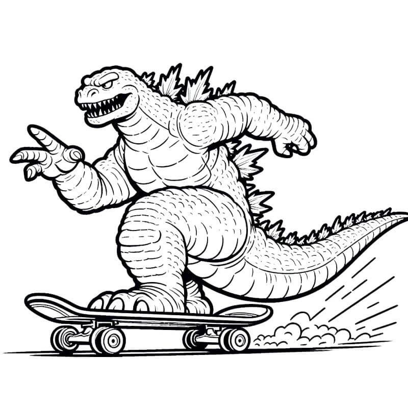 Godzilla Resmi Çocuklar İçin Boyama Sayfası
