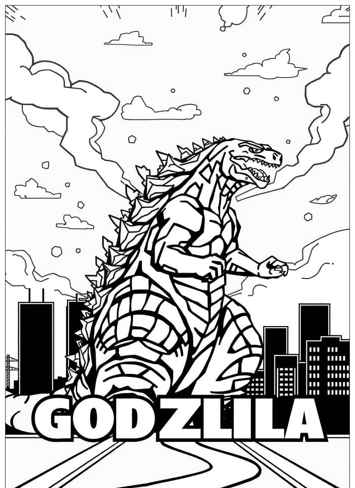 Godzilla’i Ücretsiz Al Boyama Sayfası