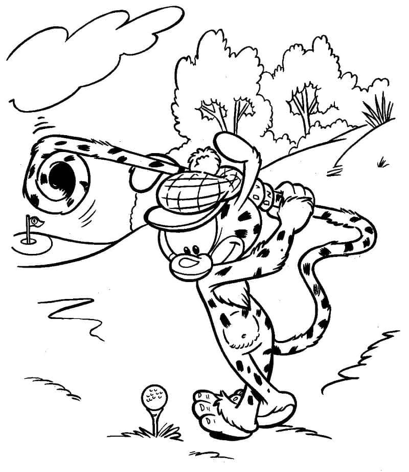 Golf Baskı Görseli Boyama Sayfası