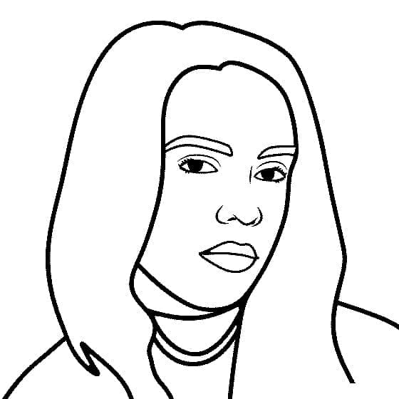 Güzel Billie Eilish Boyama Sayfası