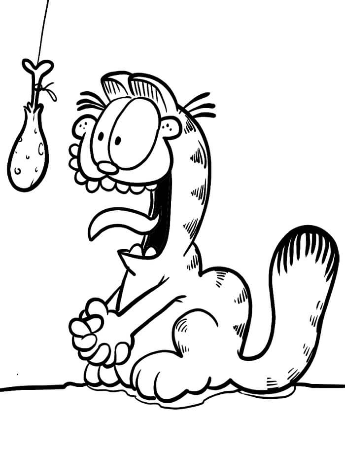Hareketli Garfield Boyama Sayfası