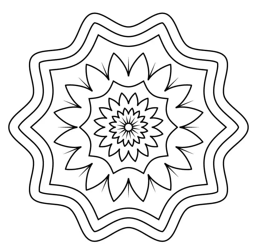 Harika Çiçek Mandala Çizim Boyama Sayfası