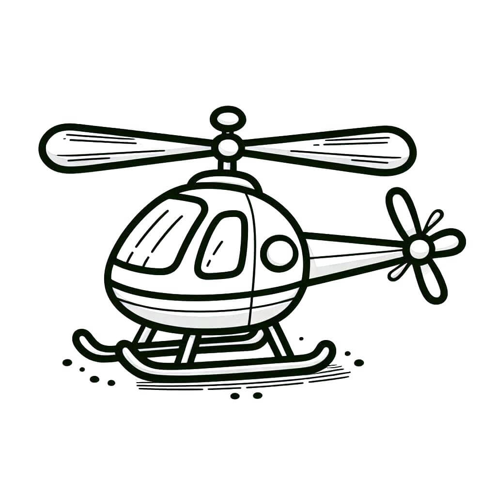 Helikopter (1) Boyama Sayfası