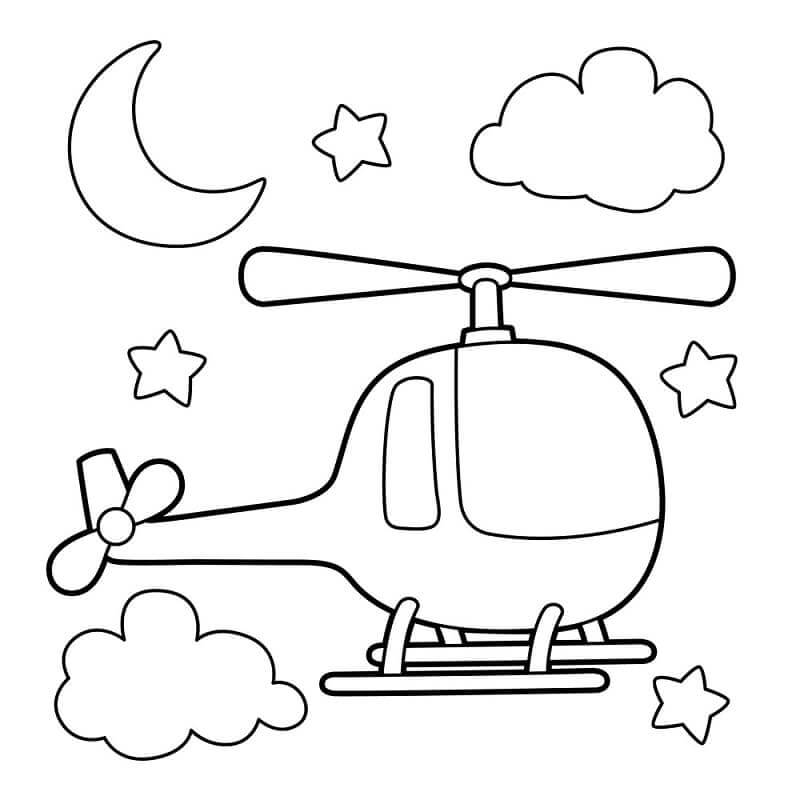 Helikopter (10) Boyama Sayfası