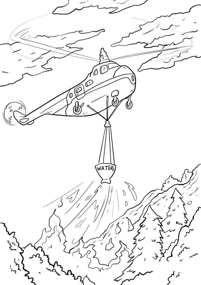Helikopter (15) Boyama Sayfası