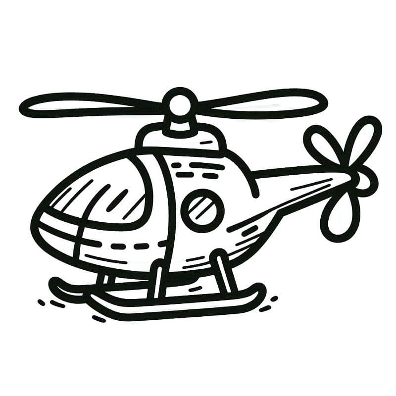 Helikopter (3) Boyama Sayfası