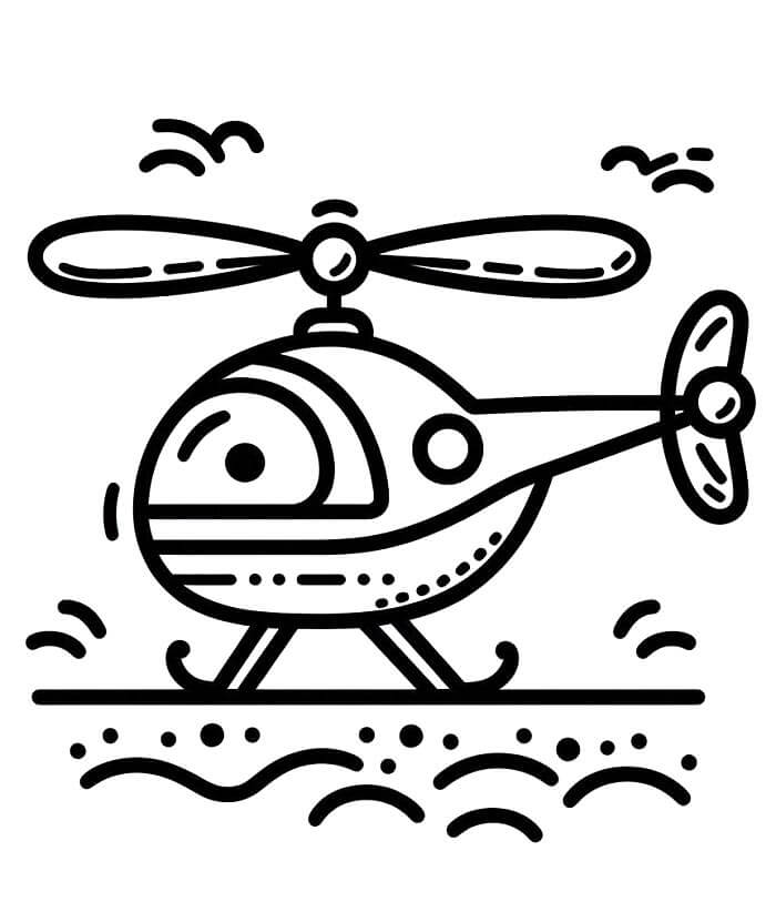 Helikopter (4) Boyama Sayfası