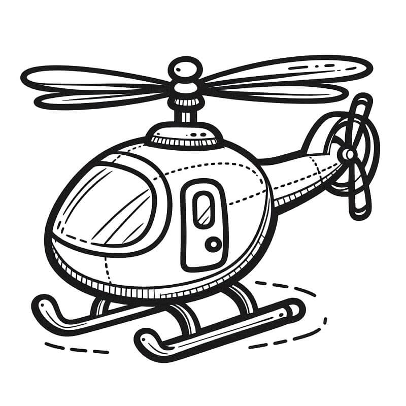 Helikopter (6) Boyama Sayfası