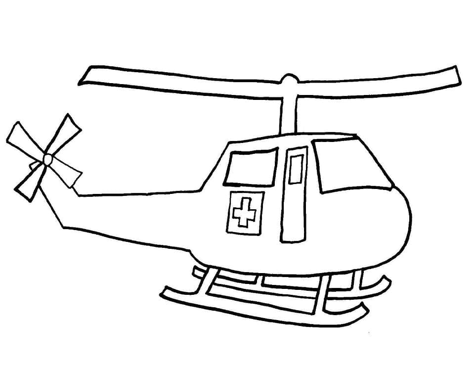 Helikopter Görseli Boyama Sayfası