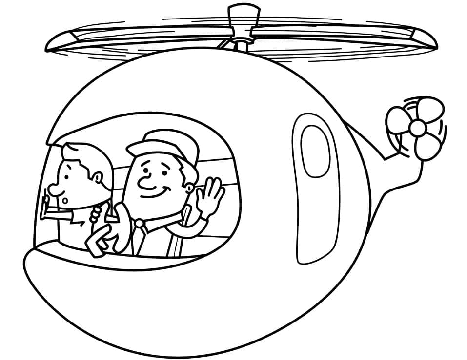 Helikopter Ücretsiz Basılabilir Boyama Sayfası