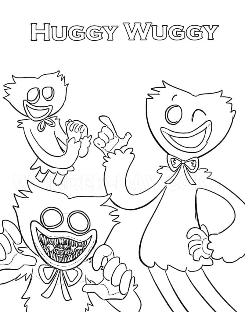 Huggy Wuggy görsel Boyama Sayfası