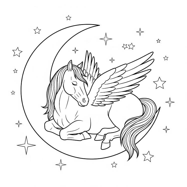 İnanılmaz Pegasus Boyama Sayfası