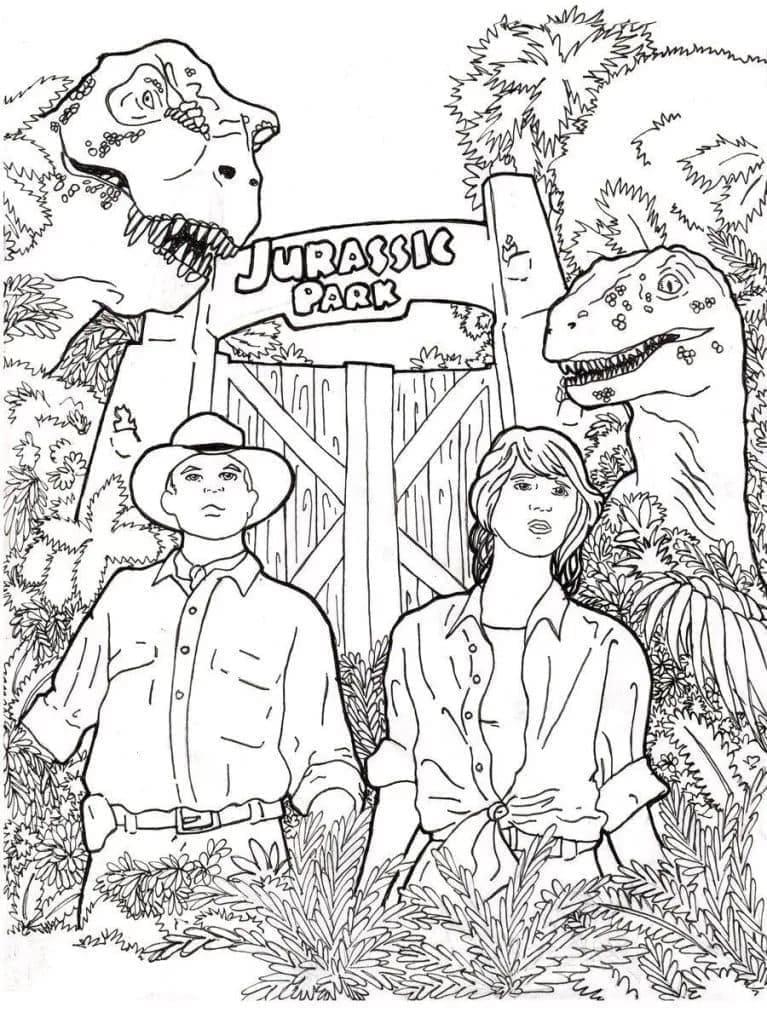 Jurassic World Ücretsiz Çizimi Boyama Sayfası