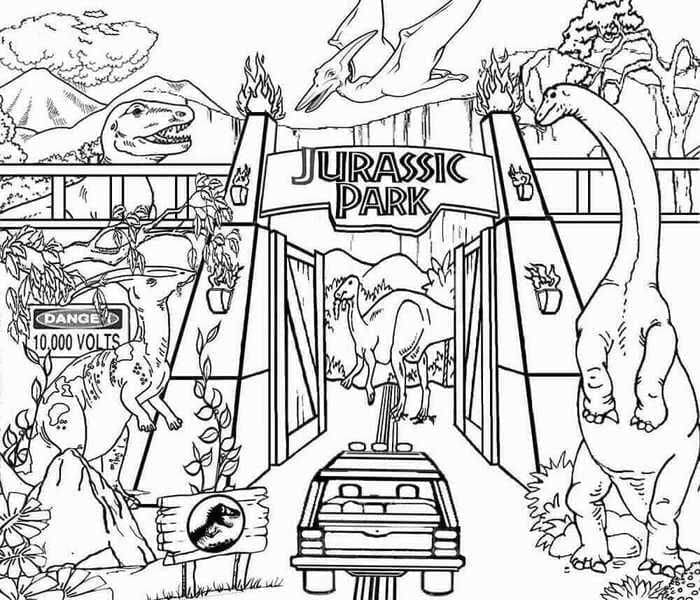 Jurassic World’i Renklendir Boyama Sayfası