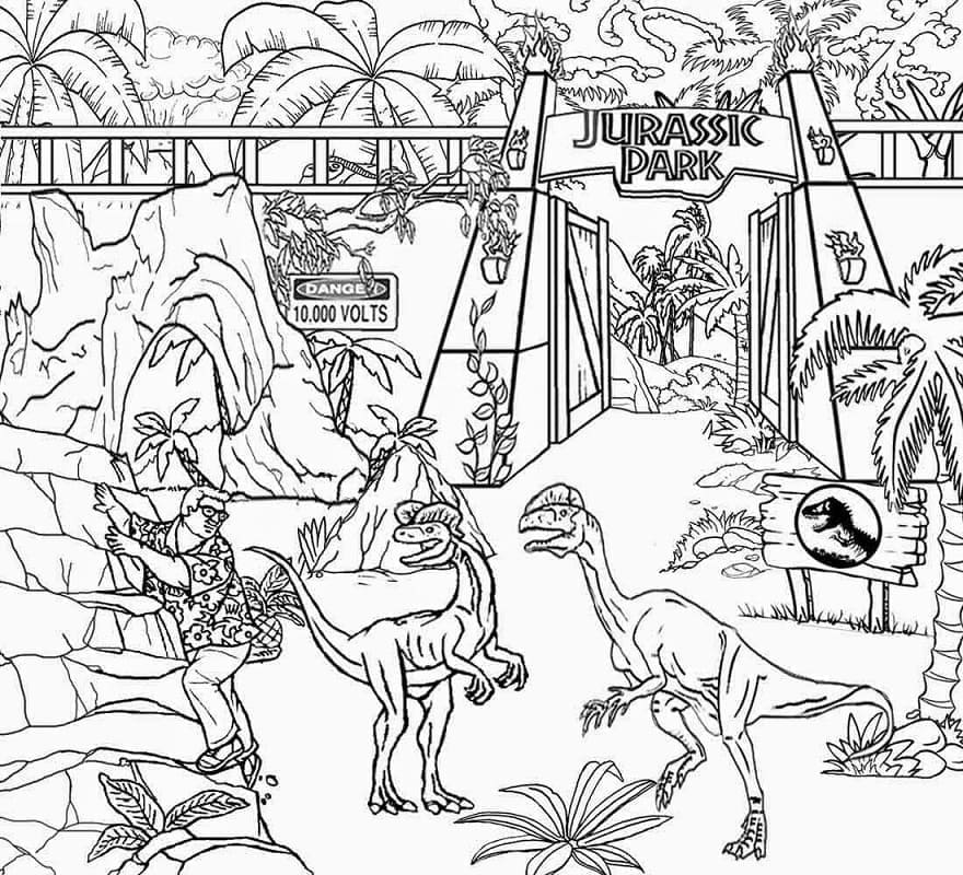 Jurassic World’i Ücretsiz Al Boyama Sayfası