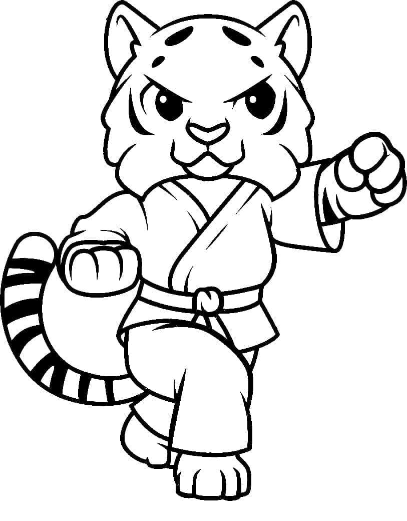 Karate Baskı Görseli Boyama Sayfası