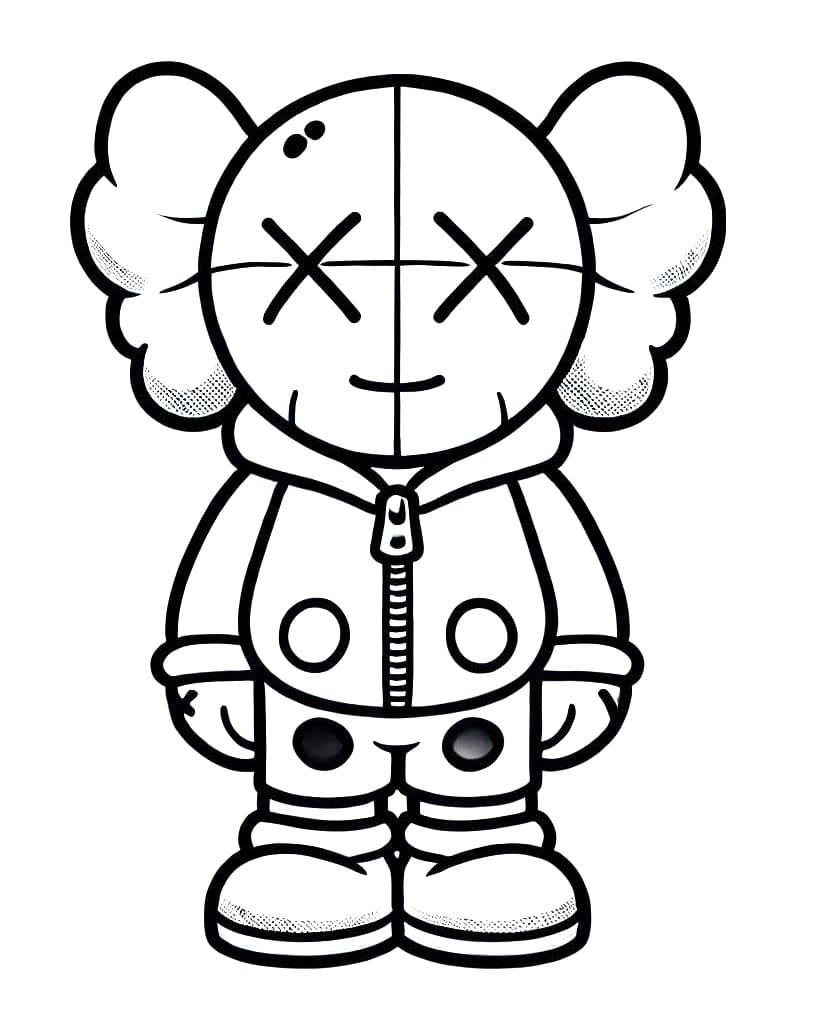 Kaws çocuklar için ücretsiz Boyama Sayfası