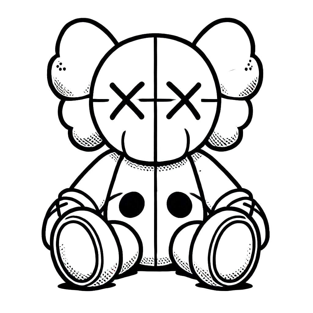 Kaws çocuklar için Boyama Sayfası