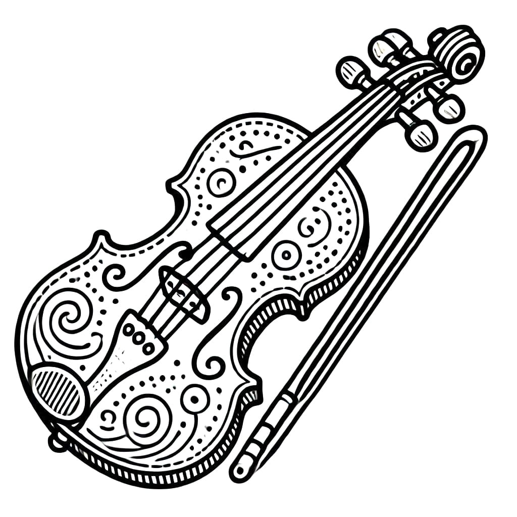Keman (8) Boyama Sayfası