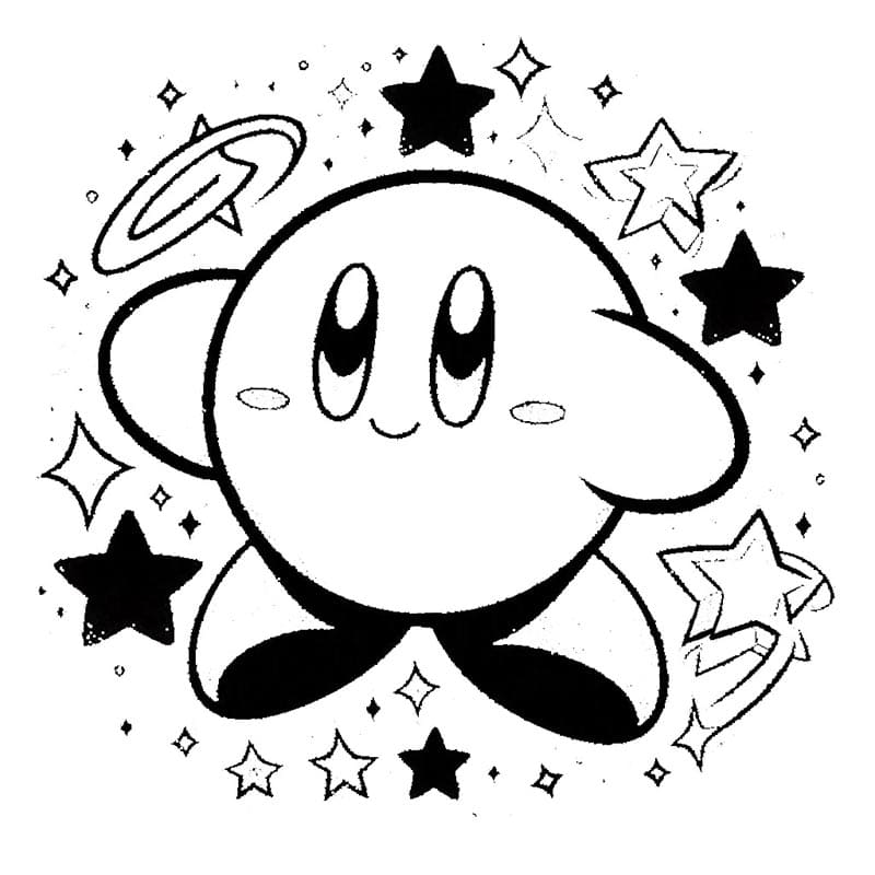 Kirby Bedava Baskı Boyama Sayfası