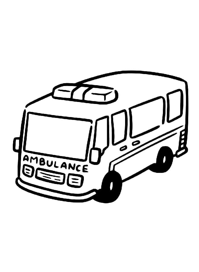Küçükler İçin Ambulans Boyama Sayfası