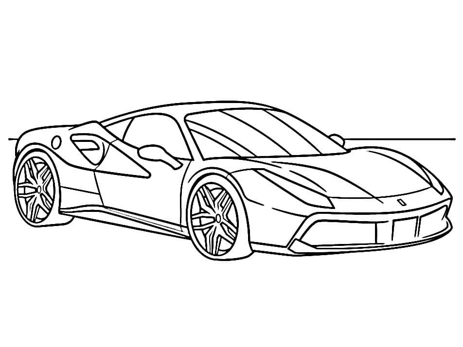 Küçükler İçin Bedelsiz Ferrari Boyama Sayfası