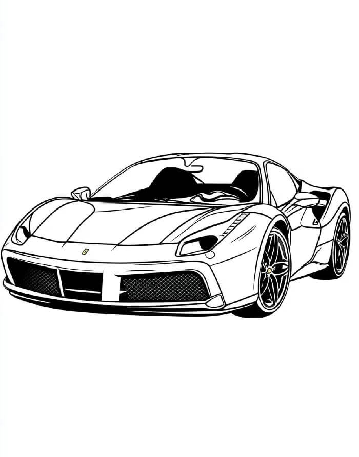 Küçükler İçin Ferrari Otomobili Boyama Sayfası