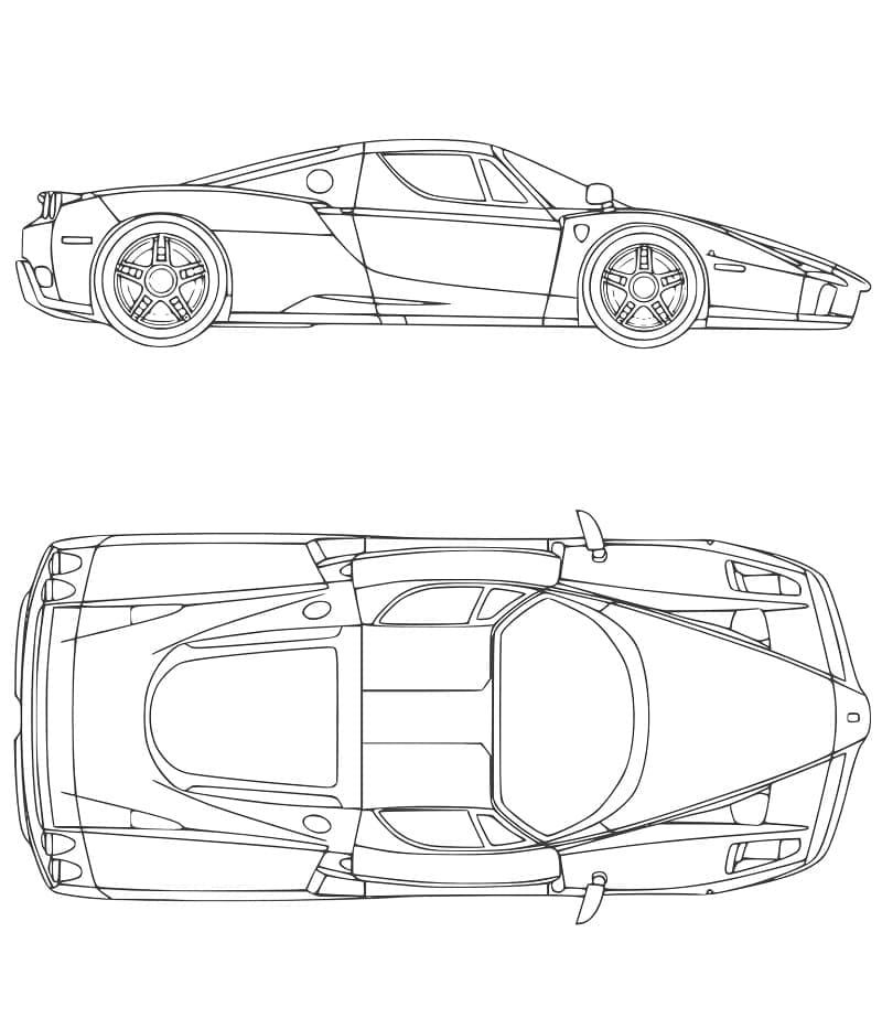 Küçükler İçin Ferrari Boyama Sayfası