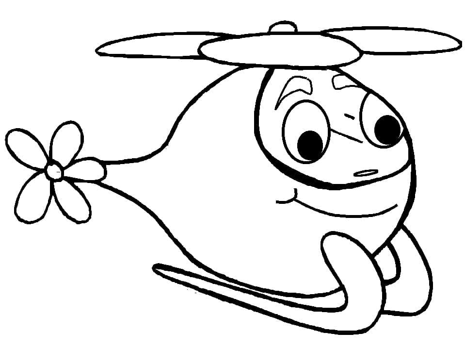 Küçükler İçin Helikopter Boyama Sayfası