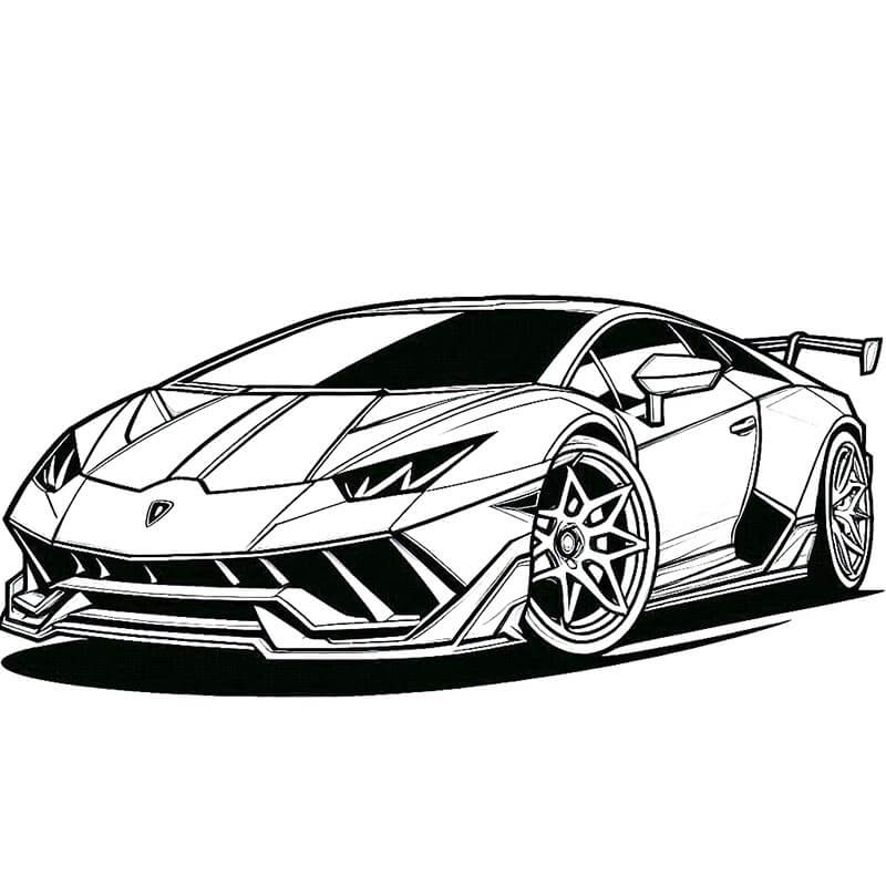 Küçükler İçin Maliyetsiz Lamborghini Otomobili Boyama Sayfası