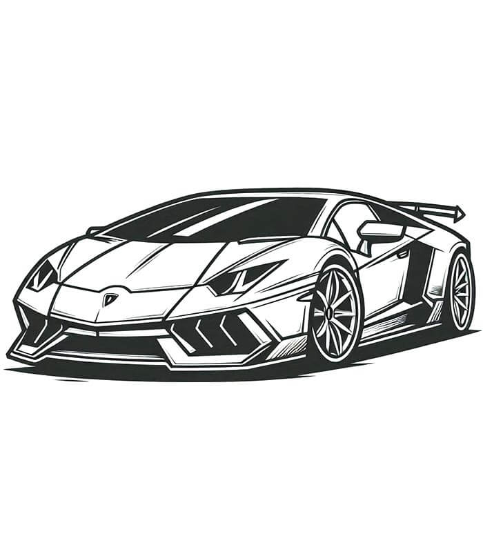Lamborghini Otomobili Basılabilir Boyama Sayfası