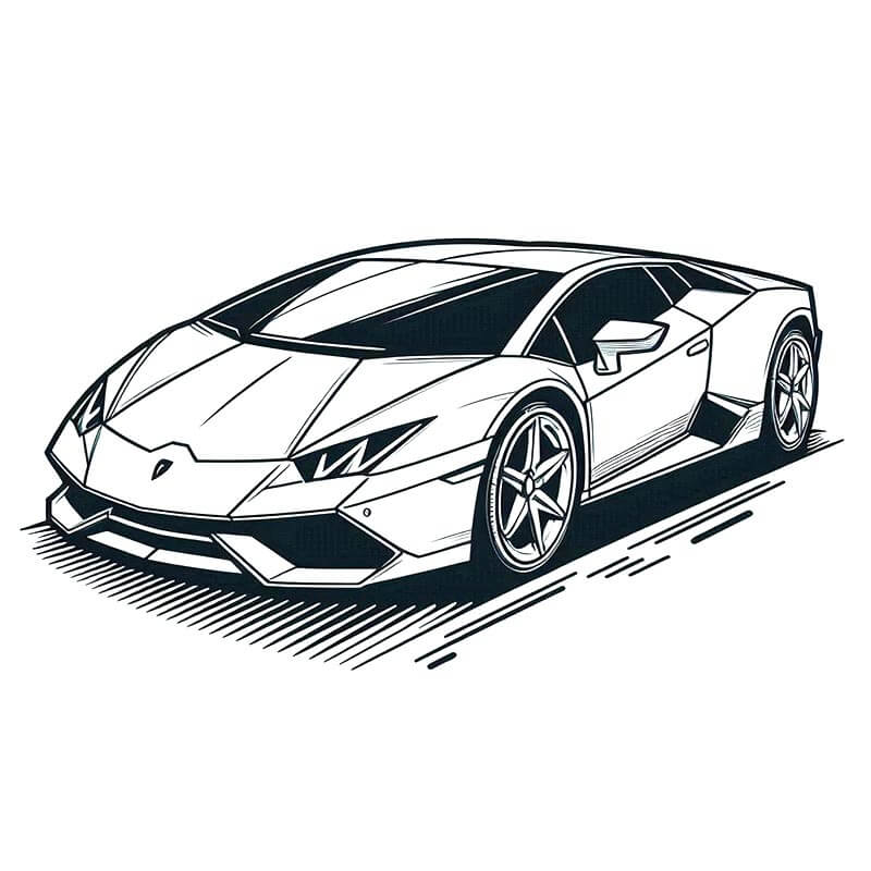 Lamborghini Otomobili Maliyetsiz Basılabilir Boyama Sayfası