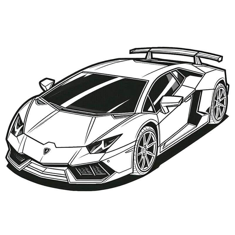 Lamborghini Otomobili Maliyetsiz Resim Boyama Sayfası