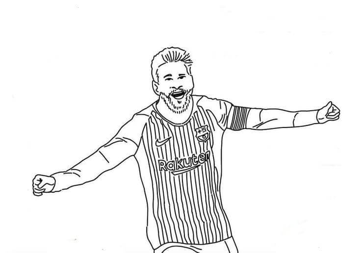 Lionel Messi Baskı için Boyama Sayfası