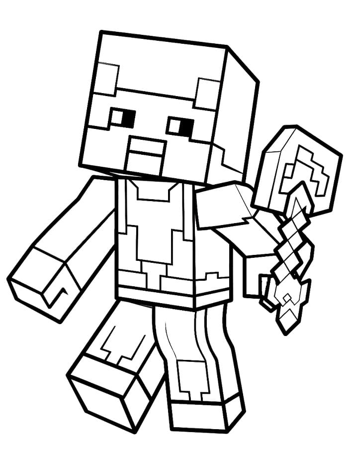 Minecraft Görseli Boyama Sayfası