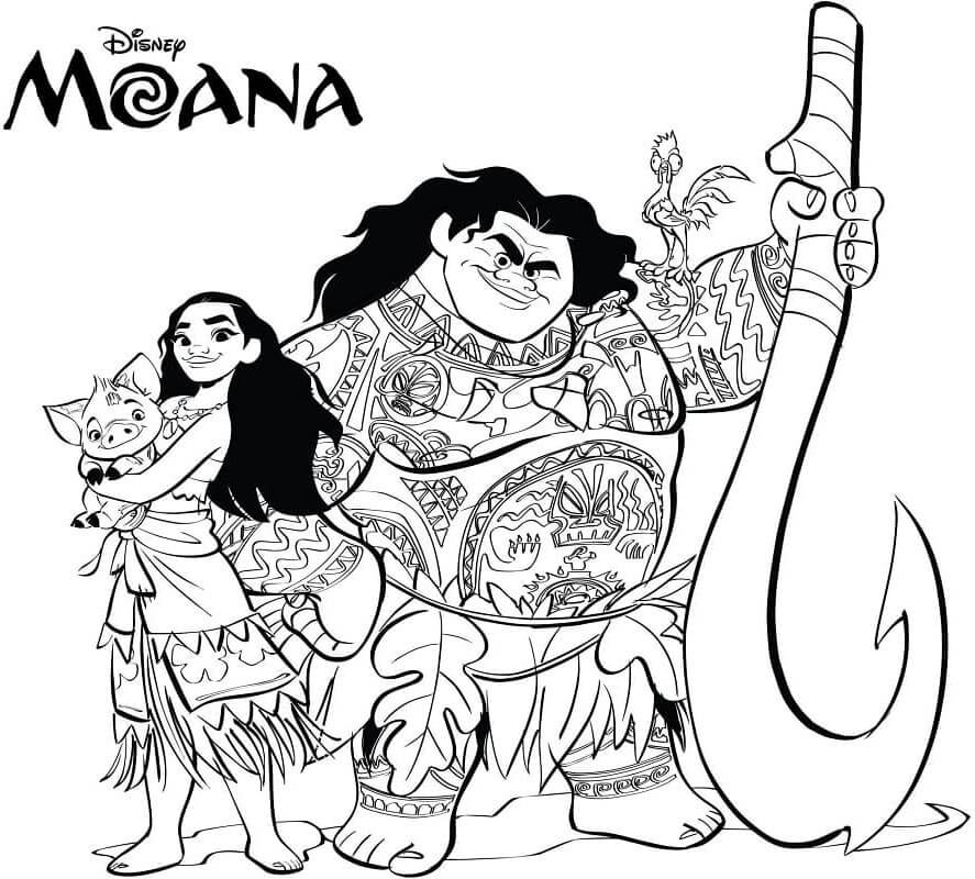 Moana (12) Boyama Sayfası