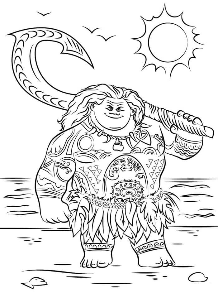 Moana Maui Boyama Sayfası