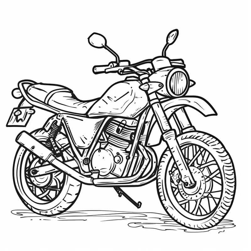Motosiklet (1) Boyama Sayfası