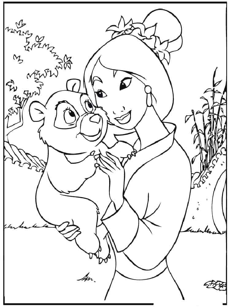 Mulan Baskı Boyama Sayfası