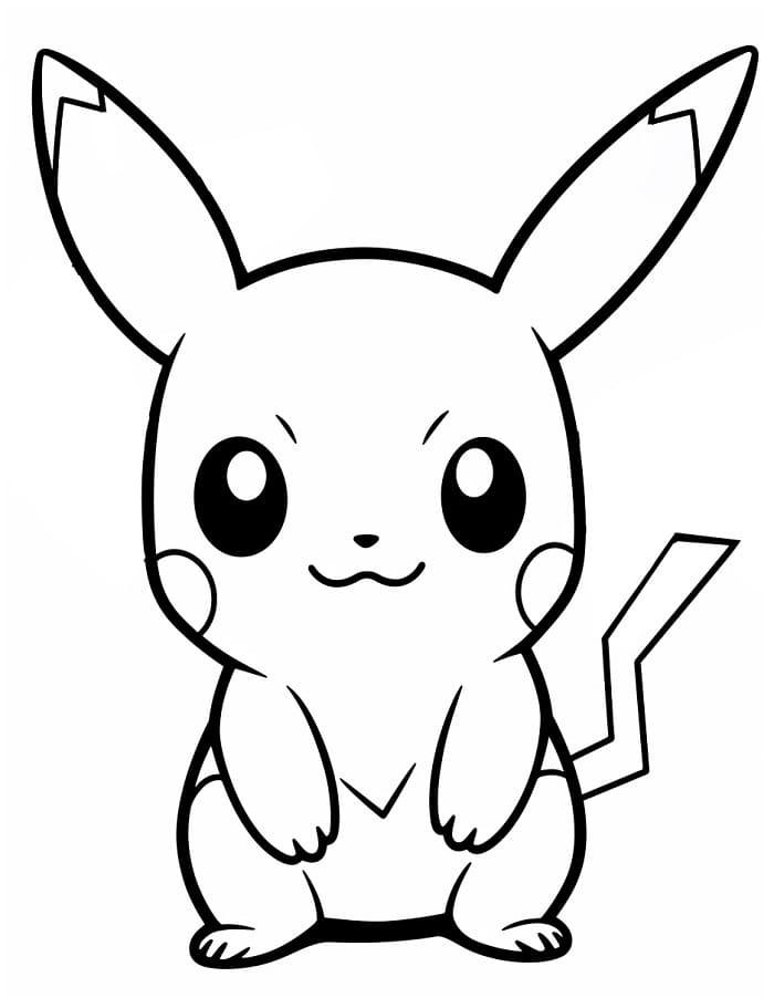 Mutlu Pikachu Boyama Sayfası