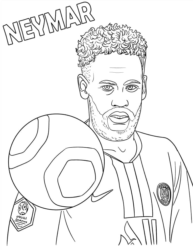 Neymar Renklendirmek İçin Boyama Sayfası
