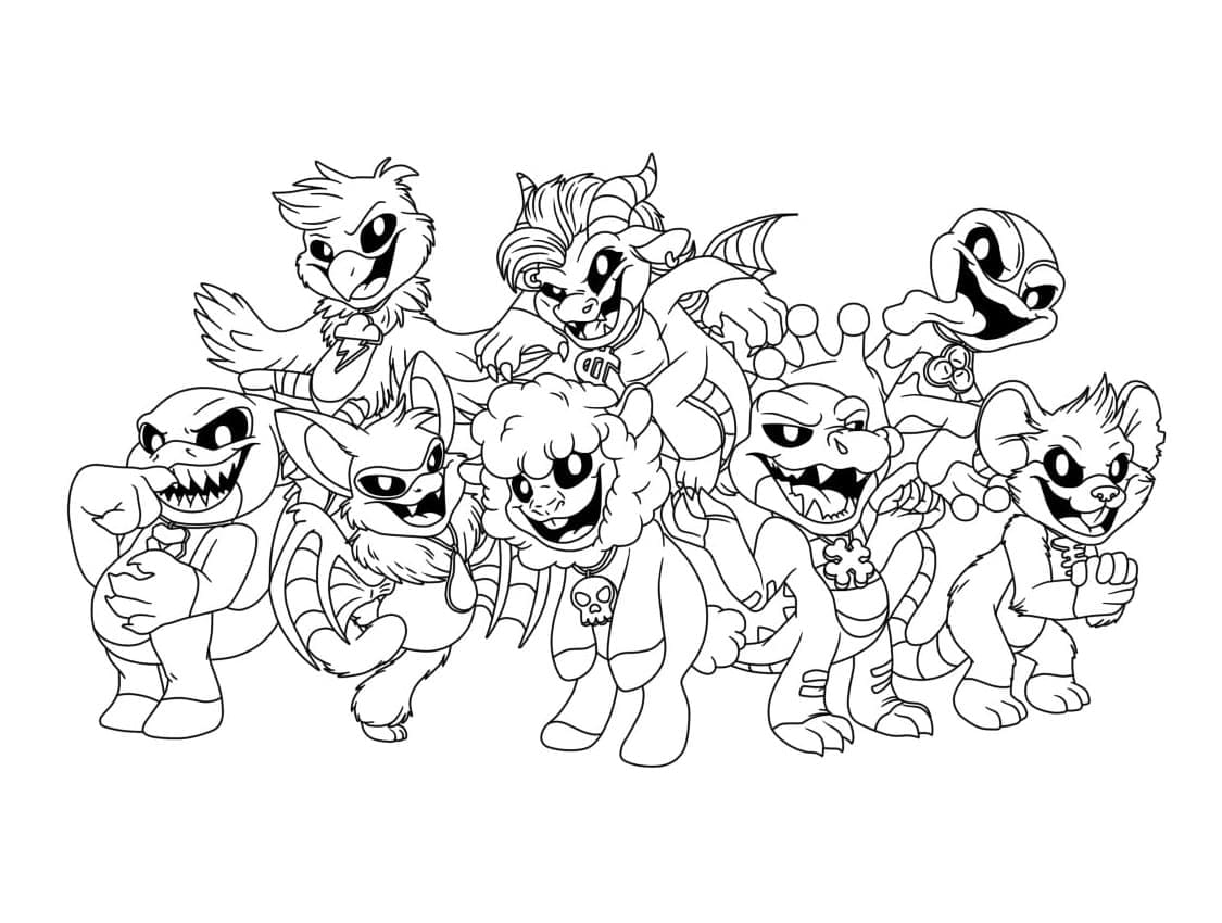 Nightmare Critters Bedava Baskı Boyama Sayfası