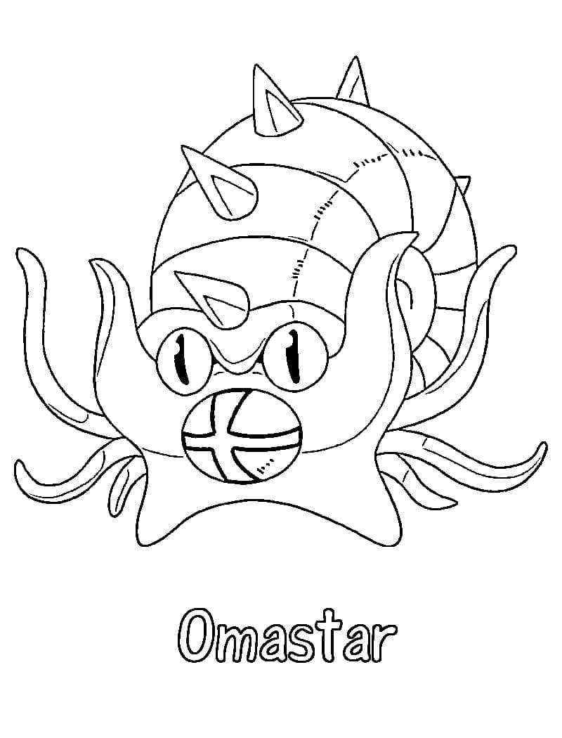 Omastar Pokemon Boyama Sayfası