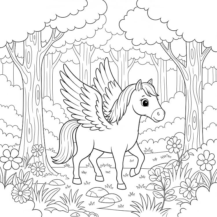 Pegasus Ücretsiz Boyama Sayfası