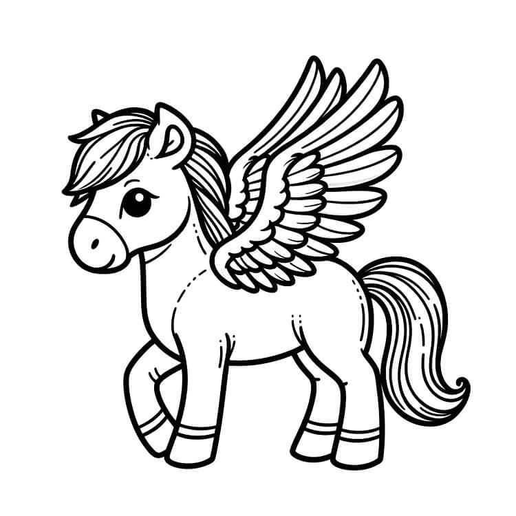 Pegasus Yazdırılabilir Görsel Boyama Sayfası