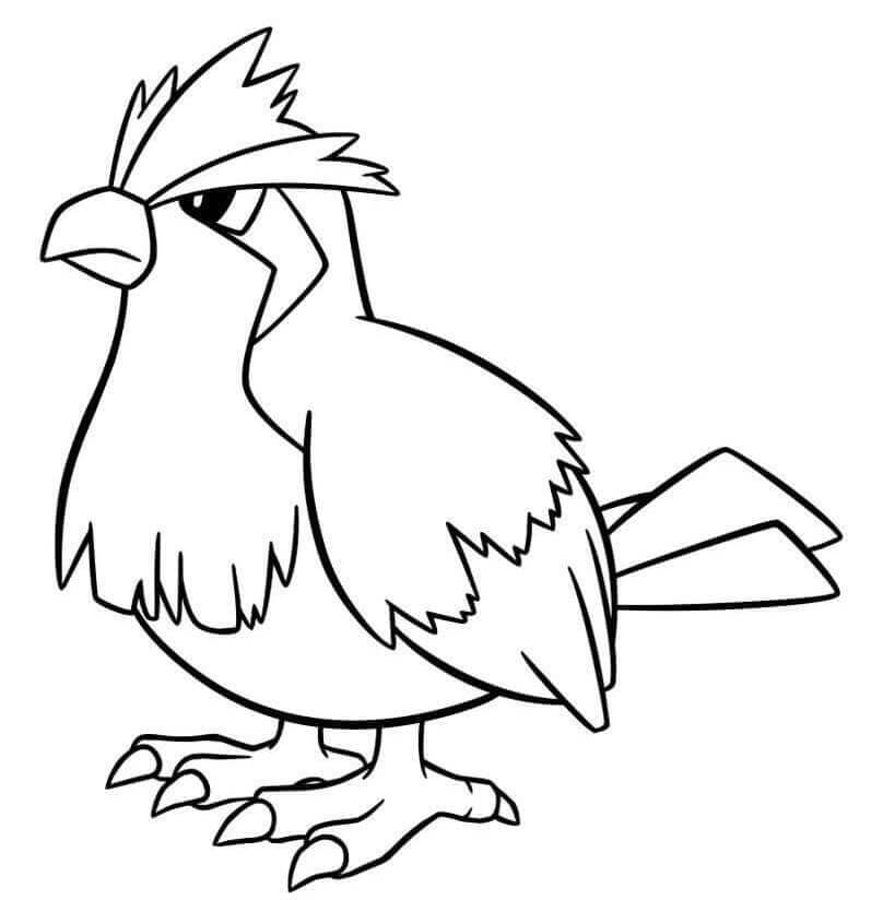 Pidgey Pokemon Boyama Sayfası