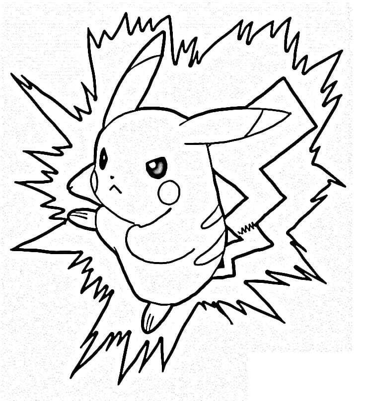 Pikachu Yazdırılacak Resim Boyama Sayfası