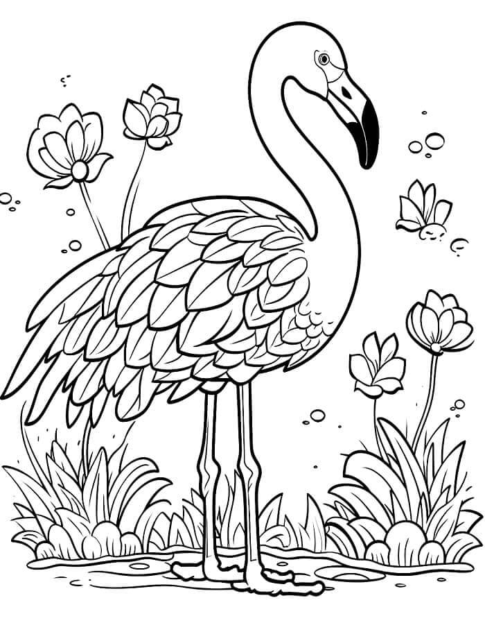Renklendir Flamingo Boyama Sayfası